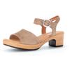 Sandalette GABOR "KRETA", Damen, Gr. 41, beige, Veloursleder, modisch, Schuhe, Blockabsatz, Sommerschuh, Riemchensandale mit Glitterdruck, Weite G