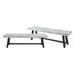 Marseille Acacia Wood Outdoor Benches Set of 2 Sandblasted Light Gray and Black