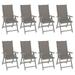 Aibecy Patio Reclining Chairs with Cushions 8 pcs Gray Acacia Wood