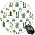 BYBART Mouse Pad Cute Cactus Round Non-Slip Rubber Mousepad Office Accessories Desk Decor Mouse Pads for Computers Laptop