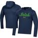 Men's Under Armour Navy Notre Dame Fighting Irish School Logo Raglan Long Sleeve Hoodie Performance T-Shirt