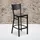 Flash Furniture Hercules Series Black Grid Back Metal Restaurant Barstool - Mahogany Wood Seat, 0