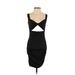 Shein Cocktail Dress - Bodycon: Black Solid Dresses - Women's Size X-Small