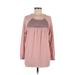 Ann Taylor LOFT Outlet Long Sleeve Top Pink Square Tops - Women's Size Medium