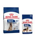Pack bi-nutrition : croquettes + sachets Royal Canin Maxi pour chien - croquettes Adult 5+ (15 kg) + sachets Adult (10 x 140 g)