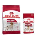 Pack bi-nutrition : croquettes + sachets Royal Canin Medium pour chien - croquettes Adult (15 kg) + sachets Adult (10 x 140 g)