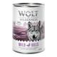 Offre d'essai : Croquettes, boîtes et friandises Wolf of Wilderness - Boîte à l'unité Wild Hills, canard (1 x 400 g)