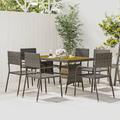 Set Tavolo e Sedie da Giardino 7 pz - Salotti da giardino in Polyrattan Grigio BV493737 Bonnevie