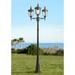 Bellagio 96" High Black Outdoor 3-Light Street Lantern