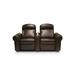 Bass Signature Series Home Theater Row Seating (Row of 2) Genuine Leather | Wayfair Palermo Row of 2 Loungers(Black Wood Feet)(Gold cup holders)