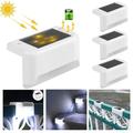 Wozhidaoke Led Strip Lightsled Solar Deck Lights Outdoor 4 Pack Solar Step Lights Waterproof Led Solar Lights for Outdoor Stairs Step Fence Yard And Patio Led Lights for Bedroomå�§å®¤ç”¨Led White 9*9*6