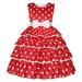 ZHAGHMIN Easter Dress for Girls Size 10-12 Bowknot Kids Printed Dot Pageant Ruffles Party Princess Birthday Gown Wedding Girls Dress Girls Dress&Skirt Little Dress Girls Long Sleeve Shirt Girls Dres