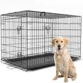 Tucker Murphy Pet™ Collapsible Portable Folding Steel Wire Dog Crate Cage Kennel Metal in Black | 32 H x 48 W x 30 D in | Wayfair