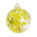 The Holiday Aisle® Blossom Glass Ornament Glass in Green/White/Yellow | 7.5 H x 6 W x 6 D in | Wayfair F2E0680E54614A13A57EBE6E3543B90A