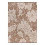 Brown/White 120 x 94 x 0.2 in Area Rug - Winston Porter Kamarni Floral Brown/Beige Indoor&Outdoor Area Rug | 120 H x 94 W x 0.2 D in | Wayfair