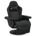 Inbox Zero Reclining Ergonomic Faux Leather Swivel PC & Racing Game Chair w/ Footrest Leather in Black | 43 H x 32 W x 23 D in | Wayfair