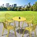 Corrigan Studio® Klark Round 4 - Person 27.55" Long Aluminum Outdoor Dining Set Metal in Yellow | 27.55 W x 27.55 D in | Wayfair