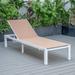 LeisureMod Marlin Patio Chaise Lounge Chair With White Aluminum Frame