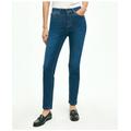 Brooks Brothers Women's Stretch Cotton Slim-Straight Cropped Denim Jeans | Medium Denim | Size 6