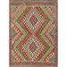 Southwestern Kilim Oriental Rug Flatweave Multi-Color Wool Carpet - 4'4"x 6'0"