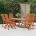 vidaXL 7 Piece Patio Dining Set Solid Wood Eucalyptus - (59.1"-78.7") x 39.4" x 29.5"