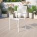 Commercial Grade White Indoor-Outdoor Steel Arm Chair with Square Back