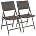 Set of 2 Folding Dining Chairs Portable Garden Yard Brown