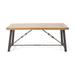 Modern industrial dining table, teak, rustic metal