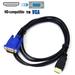 Fairnull DOONJIEY Converter Cable High Resolution Fast Transmission Plug Play HDMI-compatible Male to VGA 1080P Male PVC Video Adapter Cord for Laptop