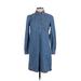 Old Navy Casual Dress - Shirtdress Collared 3/4 sleeves: Blue Print Dresses - Women's Size X-Small