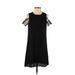 Elaine Turner Casual Dress - Shift Crew Neck Short sleeves: Black Print Dresses - Women's Size X-Small