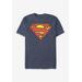 Men's Big & Tall Superman Logo Graphic Tee by DC Comics in Navy Heather (Size 3XL)