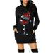 Wendunide 2024 Clearance Sales Hoodies for Women Christmas Women s Bag Hoodie Print Pocket Hoodie Fashion Dress Fashion Women s Blouse Womens T-Shirts Black M