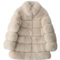 PIKADINGNIS Luxury Faux Fox Fur Coat Women High Quality Fluffy Thick Warm Faux Fur Jacket Female Winter Comfort Plush Outwear