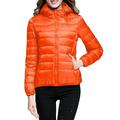 Dtydtpe 2024 Clearance Sales Women s Packable Down Jacket Lightweight Puffer Jacket Hooded Winter Coat Orange Xl