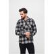 Langarmhemd BRANDIT "Herren Checked Shirt" Gr. XXL, US-Größen, schwarz (black, charcoal) Herren Hemden Langarm