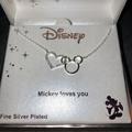 Disney Jewelry | Disney La Rocks Fine Silver "Mickey Loves You" Necklace | Color: Gold/Silver | Size: Os