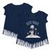 Girls Youth Tiny Turnip Navy New York Yankees Astronaut Fringe T-Shirt