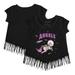 Girls Toddler Tiny Turnip Black Los Angeles Angels Space Unicorn Fringe T-Shirt