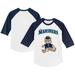 Infant Tiny Turnip White/Navy Seattle Mariners Teddy Boy Raglan 3/4 Sleeve T-Shirt