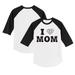 Toddler Tiny Turnip White/Black Arizona Diamondbacks I Love Mom 3/4-Sleeve Raglan T-Shirt