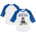 Youth Tiny Turnip White/Royal Toronto Blue Jays Teddy Boy 3/4-Sleeve Raglan T-Shirt