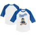 Infant Tiny Turnip White/Royal Kansas City Royals Teddy Boy Raglan 3/4 Sleeve T-Shirt