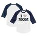 Toddler Tiny Turnip White/Navy Milwaukee Brewers I Love Mom 3/4-Sleeve Raglan T-Shirt