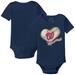 Infant Tiny Turnip Navy Washington Nationals Heart Banner Bodysuit