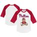 Toddler Tiny Turnip White/Red Philadelphia Phillies Teddy Boy 3/4-Sleeve Raglan T-Shirt