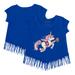 Girls Toddler Tiny Turnip Royal Chicago Cubs Unicorn Fringe T-Shirt