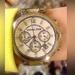 Michael Kors Accessories | Michael Kors Diamond Accent Chronograph Stainless Steel Watch, New Battery Euc | Color: Silver | Size: Os