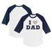 Toddler Tiny Turnip White/Navy Minnesota Twins I Love Dad 3/4-Sleeve Raglan T-Shirt