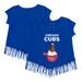 Girls Toddler Tiny Turnip Royal Chicago Cubs Sundae Helmet Fringe T-Shirt